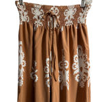 Boho Chic Brown and White Wide Leg Pants Size M Photo 1