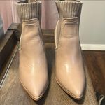 Women’s slip on Ankle boots chunky block heel Tan Size 7 Photo 3