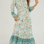 FS Collection NEW! Beautiful Boho Style Long Dress Tassel Tie Photo 1