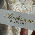 Shoshanna  Ivory Gold Sleeveless Floral Lace Midi Cocktail Dress Size 10 Photo 12