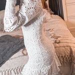 Boohoo White Eyelet Peasant Style Dress Photo 3