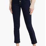 We Wore What  The Danielle Jeans Dani Blue/Black Size 27 High Rise Button Fly NEW Photo 7