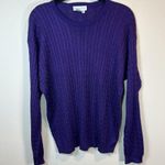 Mark Fore & Strike 100% Spun Silk Crew Neck Sweater Purple Textured Fitted Sz XL Photo 0