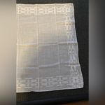 Vintage Hanky Linen Poly Blend W/Woven Details White Photo 3