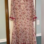 America & Beyond | Floral Swim Coverup, Size M Red Size M Photo 0