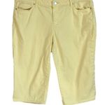 DKNY  Ludlow Solid Yellow Denim Bermuda Shorts Mid Rise Size 14 Pockets Photo 2