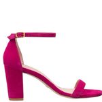 Stuart Weitzman  Luxury Pink Suede Block Heel Sandal Party Shoe Girlhoodcore Glam Photo 0