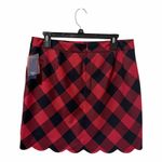 Crown & Ivy NEW  Buffalo Check Mini Skirt Size 10 Red and Navy Photo 2