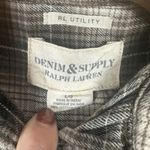 Denim & Supply Ralph Lauren Flannel Shirt Womens Large Brown Plaid RL Utility Photo 4