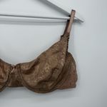 secret treasures  Brown Satin Floral Underwire Bra Size 42D Photo 2