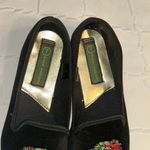 Basic Editions Christmas Wreath Embroidered Black Flat Shoes(Size 7) Photo 1