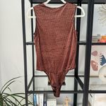SKIMS  Chestnut Brown Logo Allover Velvet Mesh Sleeveless Bodysuit Women’s XL Photo 2