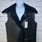 Coach New  Reversible Shearling Vest Black Outerwear Womens Size 4 Quiet Luxury Photo 1