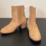 Ccocci  Rory Womens Ankle Booties Chunky Heels Zip Round Toe Size 6.5‎ Tan Suede Photo 2