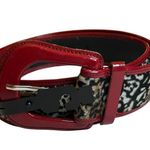 Y2K Style Red and Black Cheetah Print Fashion Belt 43.5 Inches Photo 1