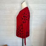 Rena Rowan Vintage 90's  red cardigan with black embroidery Size Medium Photo 2