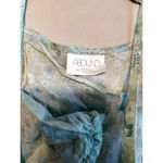 Abound ‎ Floral Ruffle Cami Top Medium Green Blue Sleeveless Summer Blouse Photo 1