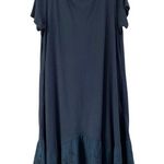 LOGO By Lori Goldstein LOGO Lori Goldstein Dorothy Dress Women's LP Black Jersey Eyelet Pockets Resort Photo 7