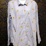 Joules Lucie Blue Flower Striped Button Down Shirt Size 12 Photo 0