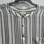 Lucky Brand  Women's Black and White Striped Button Down Shirt Photo 2