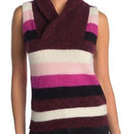 Ganni Paneled Striped Knitted Vest Alpaca Wool Blend Sleeveless Sweater Top XXS Photo 0