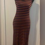 Jella Couture -Maxi‎ stripe orange and navy-blue dress Photo 0