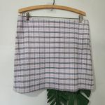 Lulca Lavender Navy Plaid Mini Skirt Blue Size L Photo 0