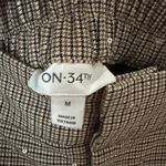 Elegant Tan Women's Pants wide leg plaid sequin stretch waist on 34th medium Photo 1