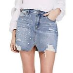 Guess Denim skirt with pearl embroidery never worn Photo 0