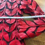 ECHT  Leder Vtg Red Leather cutout Leaves on Netting Jacket Sz M Medium Blazer Photo 7