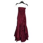 Babyboo Angelina Strapless Ruffle Maxi Dress NWT Burgundy Formal Gown Sz Small Photo 1