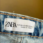 ZARA  Light Wash High Rise Skinny Distressed Jeans relaxed size‎ 2 Photo 9