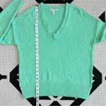 autumn cashmere Oversize V Reversed Seams Knit Sweater in Mint Green Small Photo 2