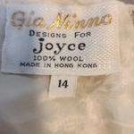 Vtg Sleeveless Party Glam Top Womens 14 Cream Wool Sequins Beaded Fringe Zip Photo 6