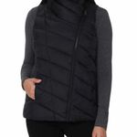 Nicole Miller Vest Black Spruce Asymmetrical Pockets Quilted Lightweight Vest L Photo 0