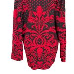Chico's Jacquard Open Front Cardigan Sweater Black Red Womens Size Large Photo 4