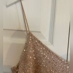 Adrianna Papell light pink beaded bridesmaid gown maxi size 6 thin strap v neck Photo 4