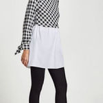ZARA  Plaid Block Gingham Black & White Mini Dress Photo 0
