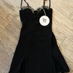Princess Polly Floreto Mini Black Dress Size 8 Photo 3