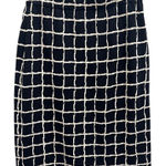 St. John VTG  Black Ivory Grid Windowpane Plaid Stretch Knit Pencil Skirt Size XS Photo 0