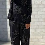 ZARA  BEADED EMBROIDERY TROUSERS STRAIGHT PANTS ANTHRACITE GREY SIZE XS NEW Photo 0