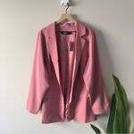 Torrid Studio Crepe Notch Collar Blazer in Mesa Rose Long Sleeve Open Front Pink Photo 3