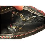 Handmade Embroidered Rainbow House Clutch Purse Black Multi Color Zipper Pouch Photo 4