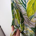 Susan Graver  Tropical Leaf Print Tie Sleeve Dress Size LP Liquid Knit Stretch Photo 1