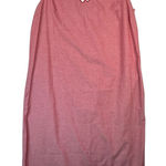 Vtg Bechamel Red Cotton Maxi Dress Floral Embroidered Striped Hem Summer 90s L Pink Size L Photo 0