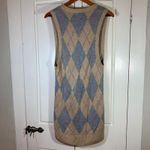 Plenty by Tracy Reese Argyle Sweater Vest Sleeveless Knit Top Dress Medium Retro Tan Photo 1
