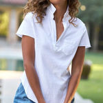 Frank & Eileen  Charlotte Perfect Polo in White Size Small Photo 0