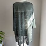 Catherines  Women's Army Green Lace V Neck Blouse Size 1X 18/20W Photo 1