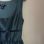 Kensie  Y2K Fit Flare Dress Deep Blue 100% Silk Double Skirt S Goth Witchy HOMCO Photo 5