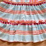 NWT Small Abstract Striped Floral Smock Dress Blue Pink Orange Cotton Blend Photo 3